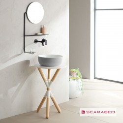 Έπιπλο Scarabeo Cross Φ52 2501F0-9841 Pearl (Λευκό Ματ)  Χωρίς Νιπτήρα 